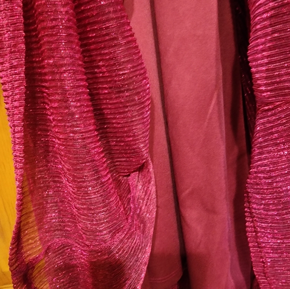 Nine West Luscious Berry High Neck Metalic Shift Dress, Size XL NWT - Picture 3 of 7